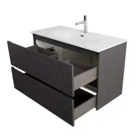 Тумба под раковину BelBagno UNO-MINI-1000-2C-SO-GSO подвесная, Темно-Серый Матовый