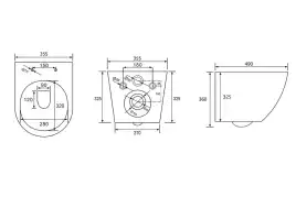 Комплект унитаза с инсталляцией ABBER Bequem AC1100T и кнопкой AC0120MMG золото матовое