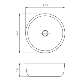 Раковина AVS Опера 42х42 белая