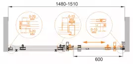 Душевая дверь Cezares STYLUS-M 150 см, STYLUS-O-M-BF-1-150-C-Cr, профиль Хром, стекло Прозрачное
