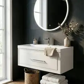 Тумба с раковиной Azario Belloni 80 CS00098072, подвесная, белая матовая