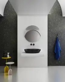 Раковина накладная ABBER KRISTALL 60х40х13 AT2801Onyx, овальная, черная