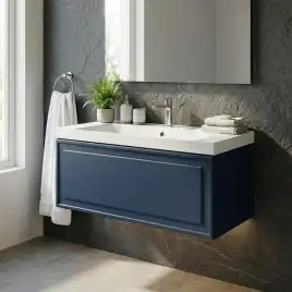 Тумба с раковиной Azario Belloni 100 CS00098076, подвесная, Темно-синий