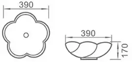 Раковина накладная CeramaLux 390х390х165 9078, цвет Белый