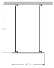 Душевая перегородка CEZARES LIBERTA-L-2-80-120-C-Cr прозрачное стекло, профиль Хром