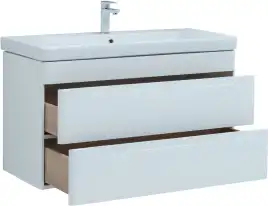 Тумба под раковину Aquanet София 105 белый глянец (2 ящика) 274116
