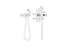 Гигиенический душ со смесителем Aquatek AQ1023CR нажимной механизм, Хром