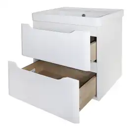 Тумба с раковиной Azario Lotos 50 CS00094662, подвесная, Белая глянцевая