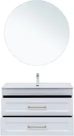 Тумба под раковину Aquanet Бостон new 100 белый сатин (ручки золото), 347183