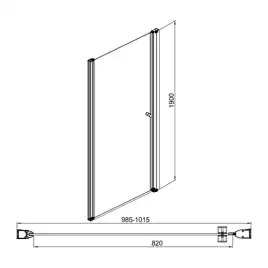 Душевая дверь Sole Enter 100 см, О0000033220, профиль Хром, стекло Прозрачное