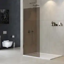 Душевая перегородка универсальная LIBERTA-L-1-TB-80-BR-Cr стекло Tонированная бронза, профиль Хром