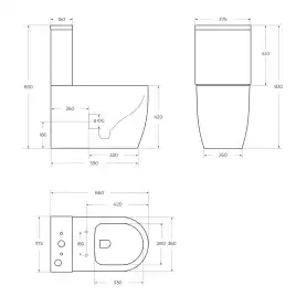 Унитаз-компакт BelBagno MARINO BB105CPR, безободковый, с сиденьем микролифт