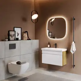 Зеркало Aqwella Aura 60х60 AUR0206AH, со светодиодной подсветкой, сенсорным выключателем