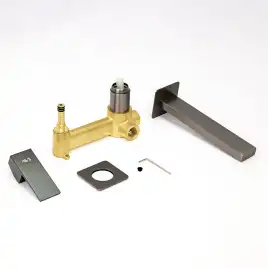 Смеситель для раковины AVS Cube 811-202-GM встраиваемый, с внутренней частью, оружейная сталь