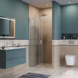 Душевая дверь BelBagno SOFT_CLOSE-2-BF-1-100-C-Cr стекло прозрачное, профиль Хром