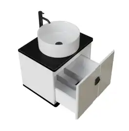 Тумба под раковину Grossman Норма 60 подвесная, белая глянцевая (106016)