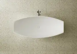 Ванна  Abber Stein 180х80 AS9610 из искусственного камня, Белая матовая