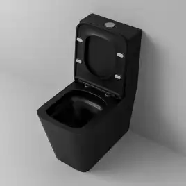 Напольный унитаз Grossman GR-4418BMSQ безободковый, смыв торнадо, Черный матовый