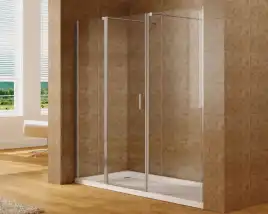 Душевая дверь Aquanet Cinetic 210 см, AE12-N-120H190U-CT + AE12-F-90H190U-CT, профиль Хром, стекло Прозрачное