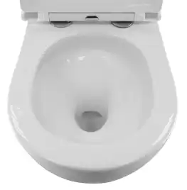 Подвесной унитаз Azario PRO PRO-0001 UQ3 безободковый, смыв Торнадо, в комплекте с сидением микролифт, Белый глянцевый