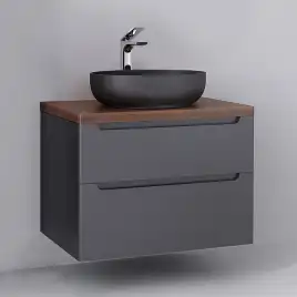 Тумба под раковину Jorno WOOD 80 wood.01.80/P/GR Серый антрацит
