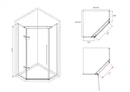 Душевой уголок ABBER Ewiges Wasser 90х90 см, AG05090M, профиль хром, стекло матовое