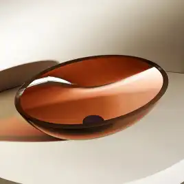 Раковина накладная ABBER KRISTALL 50х35х15 AT2802Opal, овальная, коричневая