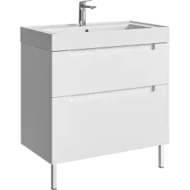 Тумба с раковиной напольная Aqwella Vancouver 80 VAN01082N, с двумя ящиками, цвет белый
