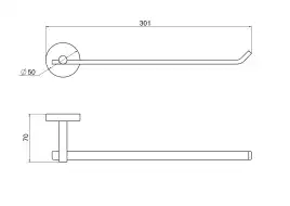 Держатель полотенец Aquatek Бетта AQ4619MB, Черный матовый