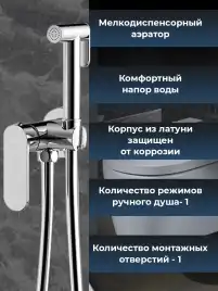 Гигиенический душ со смесителем AVS Beauty 811-531-CR, хром