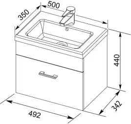 Тумба под раковину Aquanet Верона 50 белый (подвесная 1 ящик) 207765
