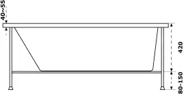 Акриловая ванна Azario Бали 160х70 БАВ0102, Пристенная