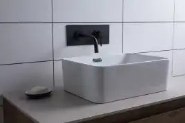 Раковина накладная Aquanet PERFECT-1 40,5х31,5х14 прямоугольная, Белая глянцевая