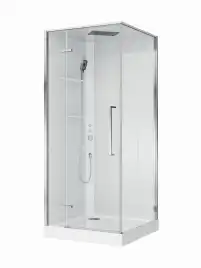 Душевая кабина BelBagno UNO-CAB-A-1-90-C-Cr-Bi-TOP-L , левая, профиль хром