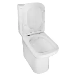 Унитаз напольный Azario Wandy AZ-56D безободковый, с бачком и сидением микролифт, Белый глянцевый