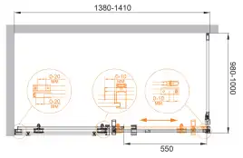 Душевой уголок CEZARES STYLUS-O-M-AH-1-140/100-C-Cr стекло Прозрачное, профиль Хром