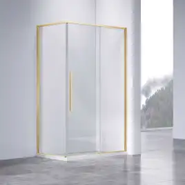 Душевой уголок Vincea Slim-N 110х80 VSR-4SN8011CLG, дверь раздвижная, профиль брашированное золото, стекло прозрачное
