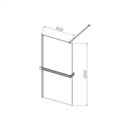 Душевая перегородка Vincea Walk in HR 100 см, VSW-4HR100CLB, профиль Черный, стекло Прозрачное