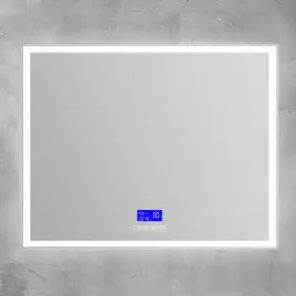 Зеркало BelBagno SPC-GRT 100х80 SPC-GRT-1000-800-LED-TCH-RAD с подстветкой, сенсорный выключатель, с Bluetooth, цифровым термометром и радио