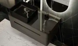 Тумба под раковину Jorno SHINE 100 Shi.01.100/P/A Серый антрацит