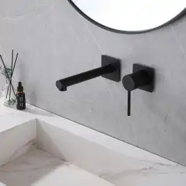 Смеситель для раковины Abber Emotion AF8812B встраиваемый, с внутренней частью, Черный матовый