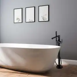 Напольный смеситель для ванны Aquatek Ника AQ1845MB, Черный матовый