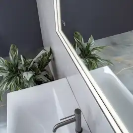 Зеркало с подсветкой AVS ZH 75x90 см, антипар, оружейная сталь