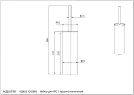Ершик для унитаза Aquatek Вега AQ4011CR, Хром