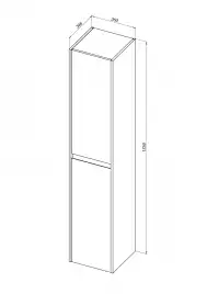 Пенал Aquanet Nova Lite 35 дуб черный 287898