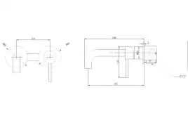 Смеситель для раковины Abber Wasser Kreis AF8112B встраиваемый, с внутренней частью, Черный матовый