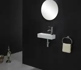 Умывальник CeramaLux 9048FL 380х145х80 Подвесная цвет Белый