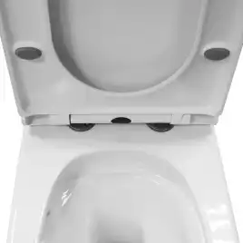 Унитаз моноблок Azario Velluto AZ-6281 напольный, безободковый, со смывом Торнадо, с сиденьем микролифт, Белый глянцевый