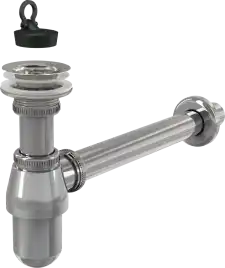 Сифон для раковины AlcaPlast A437 D32 мм, цельнометаллический, с водосливом 5/4, хром