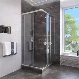Душевой уголок Veconi Rovigo RV-113 90х90х185, профиль Хром, стекло прозрачное (RV113-90-01-C4)